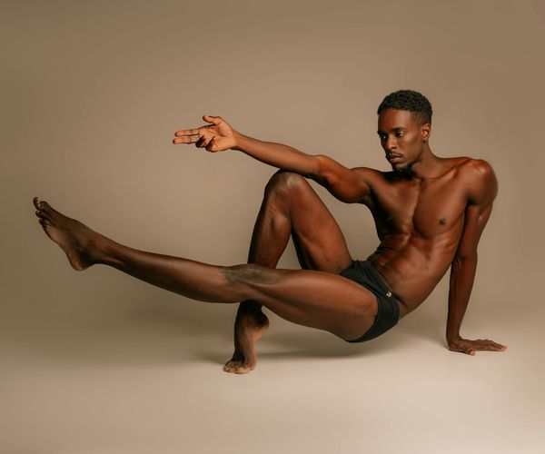 Close up of a man hands performing a balance exercise